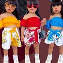 Short Dobrado com Blusa e Tiara (0 a 6 anos) Sucesso de vendas! Conjunto infantil menina