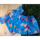 Conjunto Bolofofos Infantil Menino Camisa E Bermuda Várias Estampas Roupa De Festa Aniversário Temática Promoção