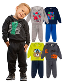 Kit 4 Peças Conjunto Moletom Infantil Menino Masculino Inverno Com Capuz Outono