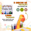 Brinquedo Mesa Projetora De Desenho Infantil Girafa Lousa Mágica Digital LCD