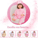 Boneca Bebê Reborn Realista de Silicone Menina Pode Dar Banho
