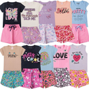 Kit 6 Peças de Roupas Infantil Menina Conjunto Verão Algodão