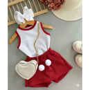 Conjunto Infantil Menina Regata Ribana e Short Saia Ana ruga Confortável e Estiloso