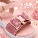 Sandália Rasteira Infantil Menina Laço Preto e Rosa 20 ao 36 Casual Confortável Carnaval Lux