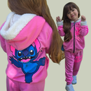 Conjunto Infantil Feminino Stitch de Inverno 2 Peças