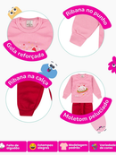 Kit 6 Peças Conjunto Moletom Infantil Menina 1 ao 14 Feminino Inverno Manga Longa Pronta Entrega