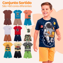 Kit 10 Peças Roupa Infantil Menino — 5 Camisetas + 5 Bermudas