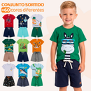 Kit 10 Peças Roupa Infantil Menino — 5 Camisetas + 5 Bermudas
