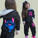 Conjunto Infantil Feminino Stitch de Inverno 2 Peças