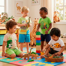 Kit Sortido 10 ou 4 Peças de Roupas Infantil Menino- 5 Camisetas + 5 Bermudas - Kit 5 Conjuntos de Roupa Verão Masculino