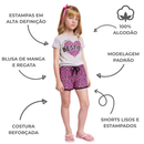 Kit 6 Peças de Roupas Infantil Menina Conjunto Verão Algodão