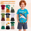 Kit 10 Peças Roupa Infantil Menino — 5 Camisetas + 5 Bermudas