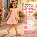 Sandália Rasteira Infantil Menina Laço Preto e Rosa 20 ao 36 Casual Confortável Carnaval Lux
