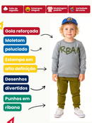 Kit 6 Peças Moletom Infantil Menino Conjunto 1 ao 14 Masculino Inverno Manga Longa