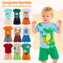 Kit 10 Peças Roupa Infantil Menino — 5 Camisetas + 5 Bermudas