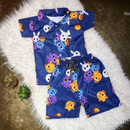 Conjunto Bolofofos Infantil Menino Camisa E Bermuda Várias Estampas Roupa De Festa Aniversário Temática Promoção
