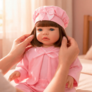Boneca Bebê Reborn Realista de Silicone Menina Pode Dar Banho
