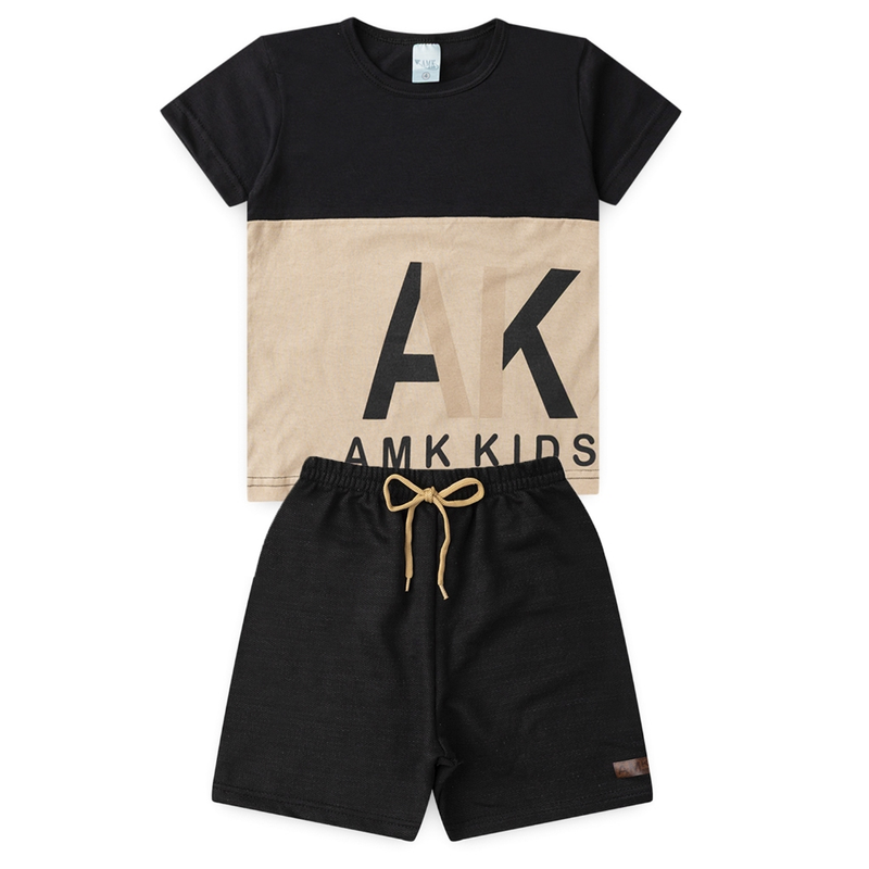Conjunto Infantil Menino Masculino Camiseta e Bermuda L02
