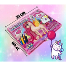 Maleta de Pintura infantil 150 peças unicórnio - Kit Escolar Menina para Desenho Grande Rosa Premium para Colorir Brinca