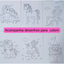 Maleta de Pintura infantil 150 peças unicórnio - Kit Escolar Menina para Desenho Grande Rosa Premium para Colorir Brinca